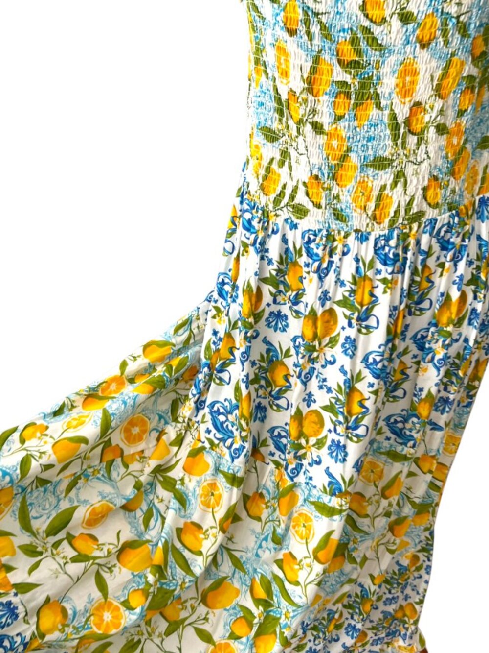 Margaux Riviera XL Dress Mediterranean Citrus Boho Europe midi XL maxi lemon